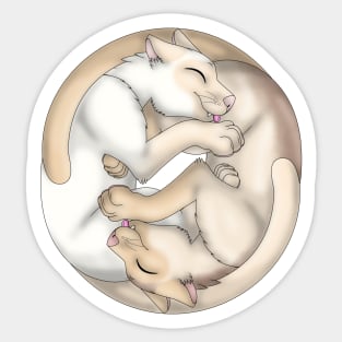 Yin-Yang Cats: Cream Point Sticker